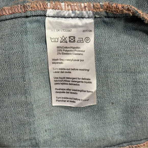 Urban Koach Blue Denim Fabric Distressed Vest Size M - Picture 5 of 6